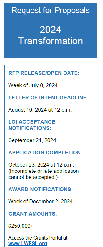 2024 Transformation Grant Cycle RFP | LWFSL.org | Live Well Foundation of South Lake County